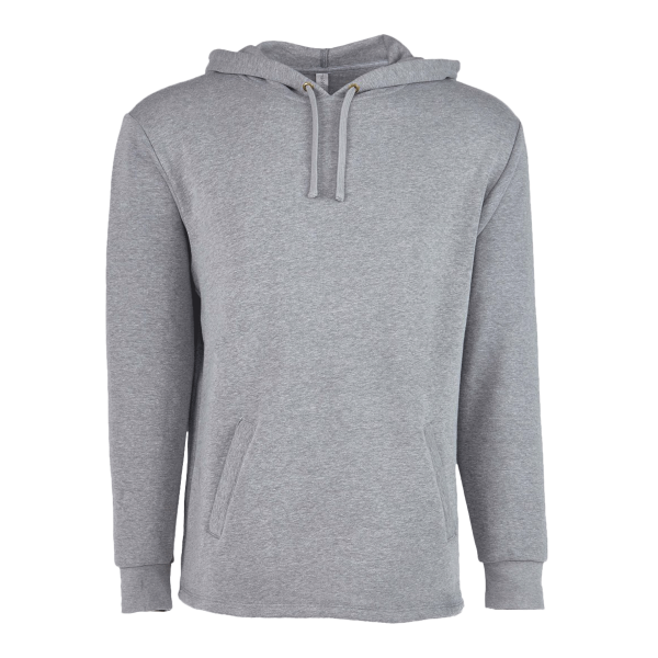 Next Level Apparel Unisex Malibu Welt Pocket Hoodie Sweatshirt, Heather Grey, Front view