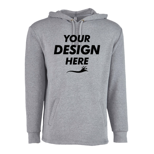 Next Level Apparel Unisex Malibu Welt Pocket Hoodie Sweatshirt, Heather Grey, Front view, Mockup