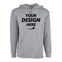 Next Level Apparel Unisex Malibu Welt Pocket Hoodie Sweatshirt, Heather Grey, Front view, Mockup