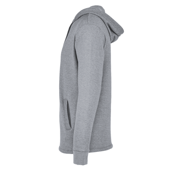Next Level Apparel Unisex Malibu Welt Pocket Hoodie Sweatshirt, Heather Grey, Left Sleeve view