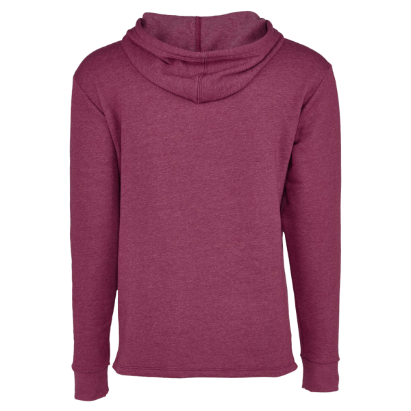 Next Level Apparel Unisex Malibu Welt Pocket Hoodie Sweatshirt, Heather Maroon, Back view