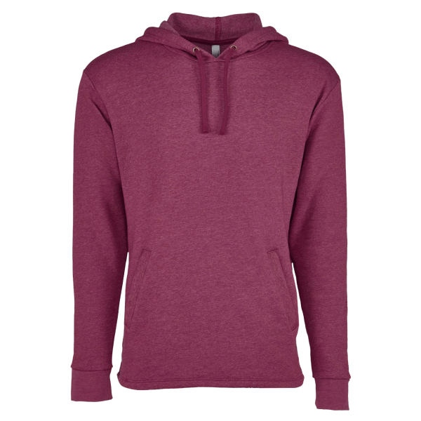 Next Level Apparel Unisex Malibu Welt Pocket Hoodie Sweatshirt, Heather Maroon, Front view