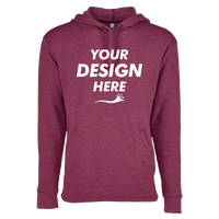 Next Level Apparel Unisex Malibu Welt Pocket Hoodie Sweatshirt, Heather Maroon, Front view, Mockup