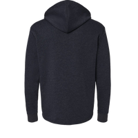 Next Level Apparel Unisex Malibu Welt Pocket Hoodie Sweatshirt, Heather Midnight Navy, Back view