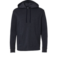 Next Level Apparel Unisex Malibu Welt Pocket Hoodie Sweatshirt, Heather Midnight Navy, Front view