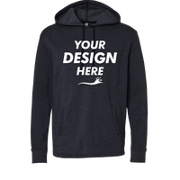 Next Level Apparel Unisex Malibu Welt Pocket Hoodie Sweatshirt, Heather Midnight Navy, Front view, Mockup
