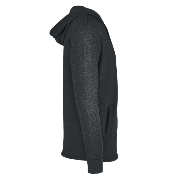 Next Level Apparel Unisex Malibu Welt Pocket Hoodie Sweatshirt, Heather Midnight Navy, Right Sleeve view