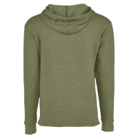 Next Level Apparel Unisex Malibu Welt Pocket Hoodie Sweatshirt, Heather Military Green, Back view
