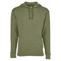 Next Level Apparel Unisex Malibu Welt Pocket Hoodie Sweatshirt, Heather Military Green, Front view