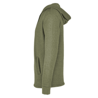 Next Level Apparel Unisex Malibu Welt Pocket Hoodie Sweatshirt, Heather Military Green, Left Sleeve view