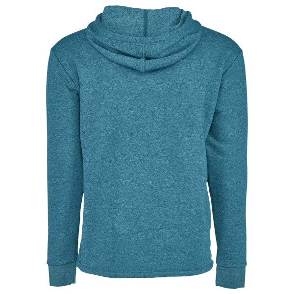 Next Level Apparel Unisex Malibu Welt Pocket Hoodie Sweatshirt, Heather Teal, Back view