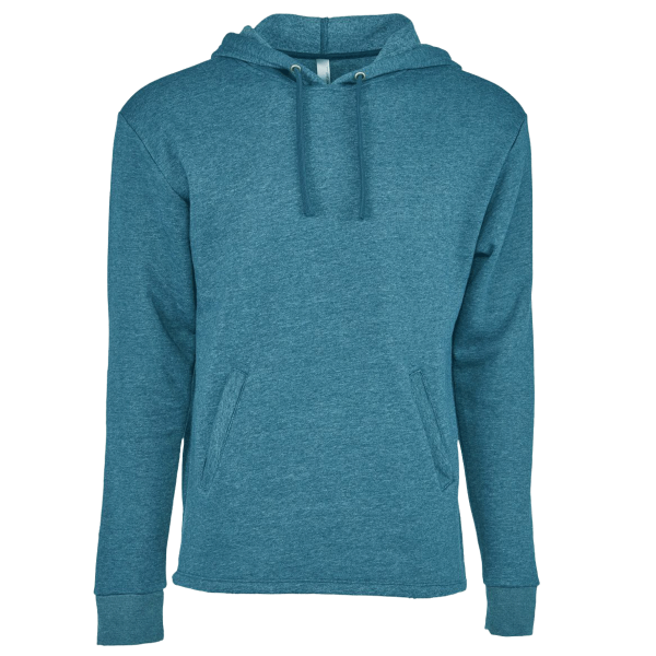 Next Level Apparel Unisex Malibu Welt Pocket Hoodie Sweatshirt, Heather Teal, Front view