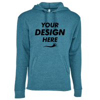Next Level Apparel Unisex Malibu Welt Pocket Hoodie Sweatshirt, Heather Teal, Front view, Mockup