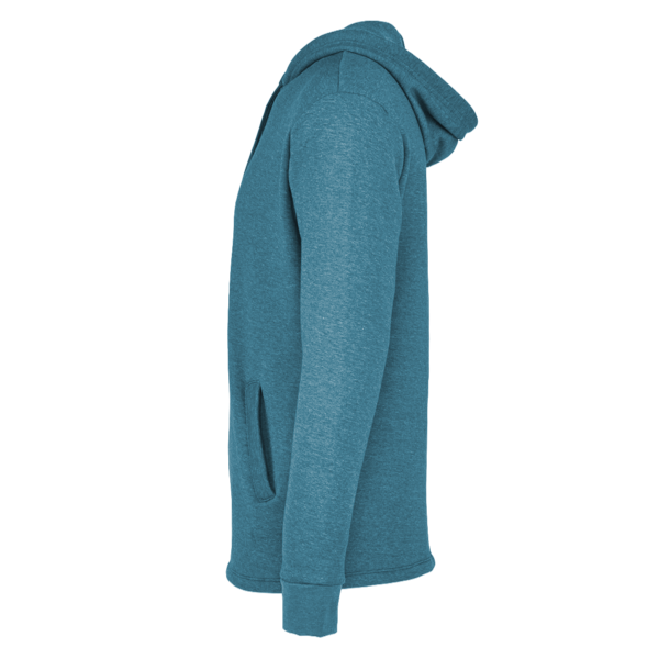 Next Level Apparel Unisex Malibu Welt Pocket Hoodie Sweatshirt, Heather Teal, Left Sleeve view