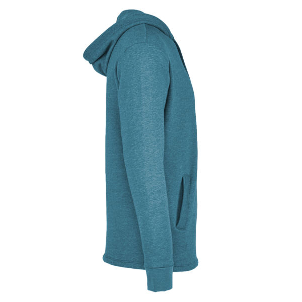 Next Level Apparel Unisex Malibu Welt Pocket Hoodie Sweatshirt, Heather Teal, Right Sleeve view