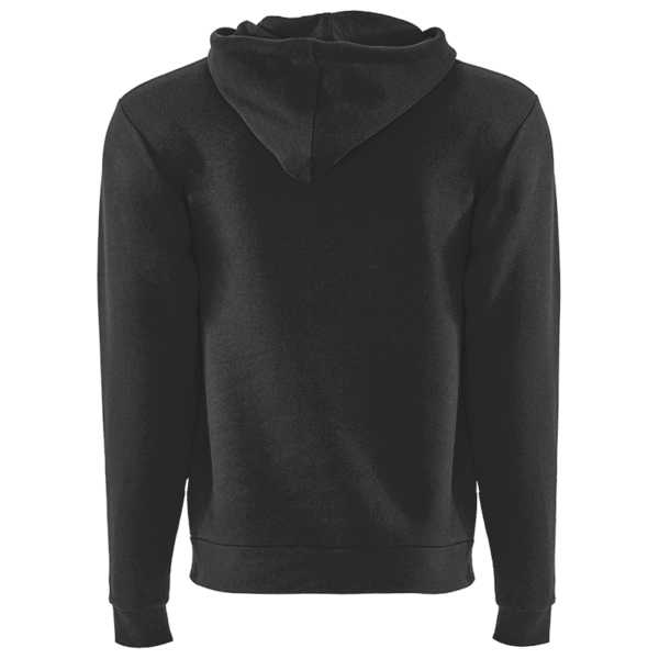Next Level Apparel Unisex Santa Barbara Full-Zip Hoodie Sweatshirt, Black, Back view