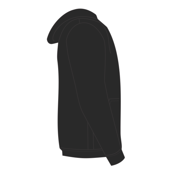 Next Level Apparel Unisex Santa Barbara Full-Zip Hoodie Sweatshirt, Black, Right Sleeve view