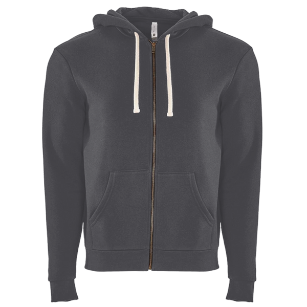 Next Level Apparel Unisex Santa Barbara Full-Zip Hoodie Sweatshirt, Heavy Metal, Front view