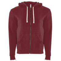 Next Level Apparel Unisex Santa Barbara Full-Zip Hoodie Sweatshirt, Maroon, Front view
