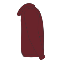 Next Level Apparel Unisex Santa Barbara Full-Zip Hoodie Sweatshirt, Maroon, Right Sleeve view