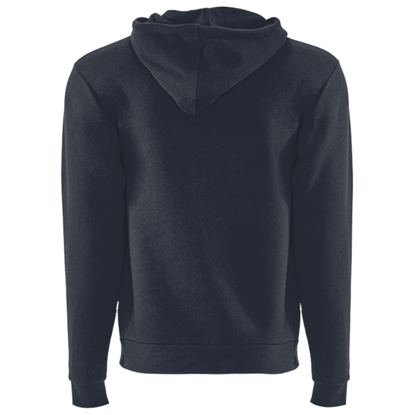 Next Level Apparel Unisex Santa Barbara Full-Zip Hoodie Sweatshirt, Midnight Navy, Back view