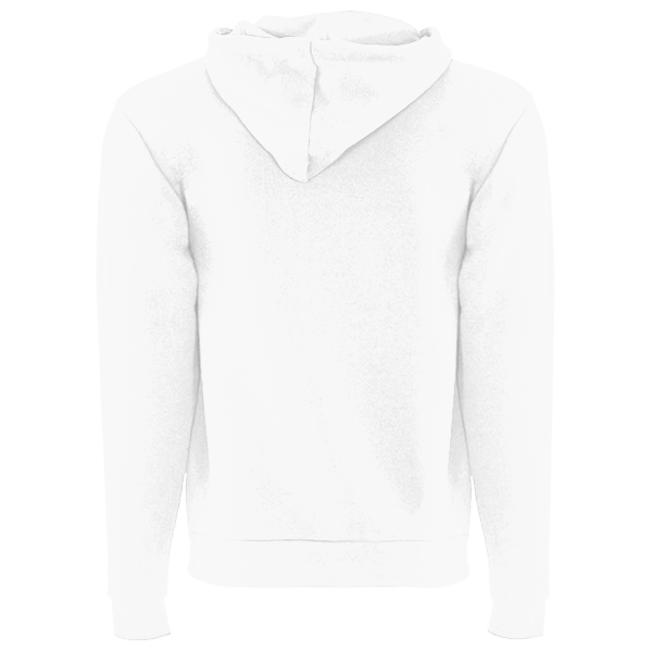 Next Level Apparel Unisex Santa Barbara Full-Zip Hoodie Sweatshirt, White, Back view