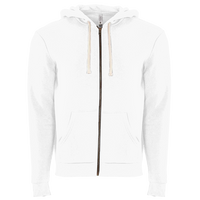 Next Level Apparel Unisex Santa Barbara Full-Zip Hoodie Sweatshirt, White, Front view