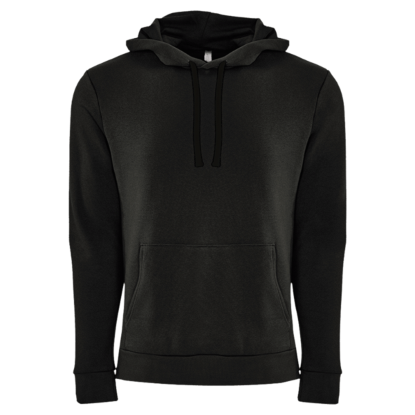 Next Level Apparel Unisex Santa Barbara Hoodie Sweatshirt, Black / Black, Front view