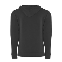Next Level Apparel Unisex Santa Barbara Hoodie Sweatshirt, Graphite Black / Graphite Black, Back view