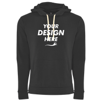 Next Level Apparel Unisex Santa Barbara Hoodie Sweatshirt, Graphite Black / Graphite Black, Front view, Mockup