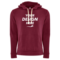 Next Level Apparel Unisex Santa Barbara Hoodie Sweatshirt, Maroon / Maroon, Front view, Mockup