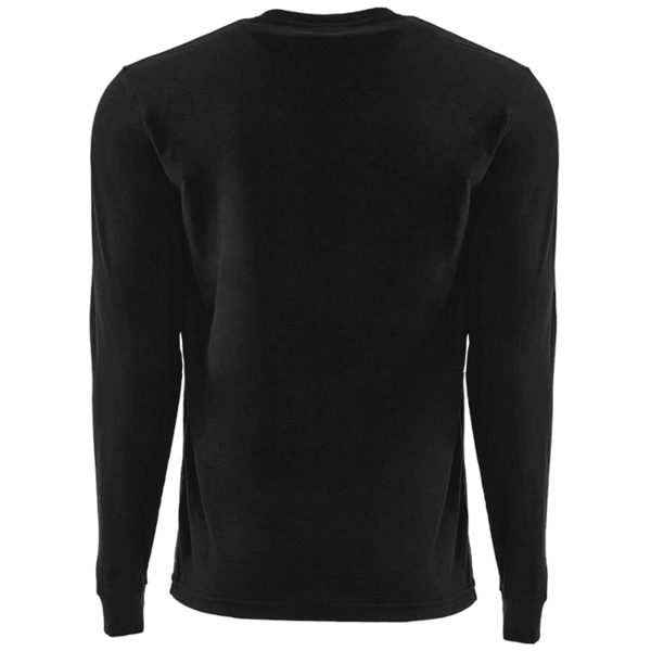 Next Level Apparel Unisex Sueded Long Sleeve T-Shirt, Black, Back view