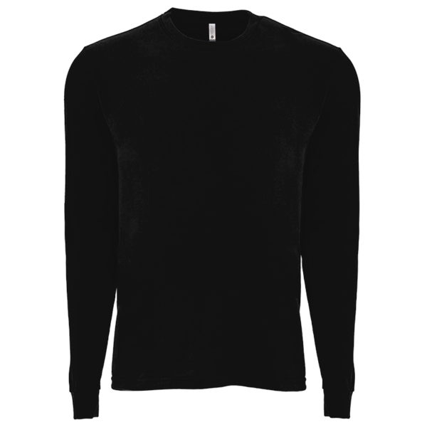 Next Level Apparel Unisex Sueded Long Sleeve T-Shirt, Black, Front view
