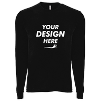 Next Level Apparel Unisex Sueded Long Sleeve T-Shirt, Black, Front view, Mockup