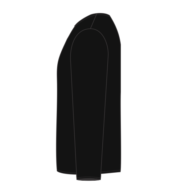 Next Level Apparel Unisex Sueded Long Sleeve T-Shirt, Black, Left Side view