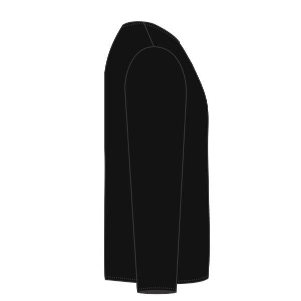 Next Level Apparel Unisex Sueded Long Sleeve T-Shirt, Black, Right Side view