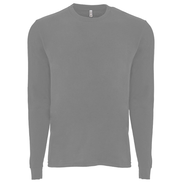 Next Level Apparel Unisex Sueded Long Sleeve T-Shirt, Dark Heather Grey, Front view