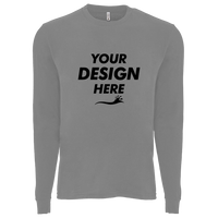 Next Level Apparel Unisex Sueded Long Sleeve T-Shirt, Dark Heather Grey, Front view, Mockup