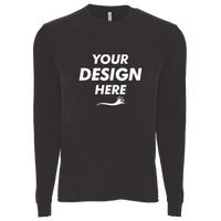 Next Level Apparel Unisex Sueded Long Sleeve T-Shirt, Heather Charcoal, Front view, Mockup