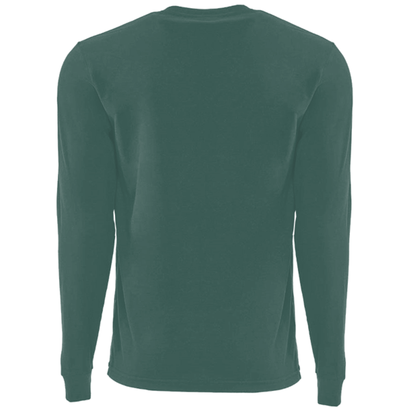 Next Level Apparel Unisex Sueded Long Sleeve T-Shirt, Heather Forest Green, Back view