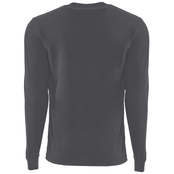 Next Level Apparel Unisex Sueded Long Sleeve T-Shirt, Heather Metal, Back view