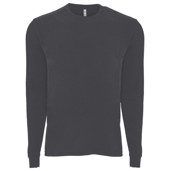 Next Level Apparel Unisex Sueded Long Sleeve T-Shirt, Heather Metal, Front view
