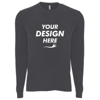 Next Level Apparel Unisex Sueded Long Sleeve T-Shirt, Heather Metal, Front view, Mockup