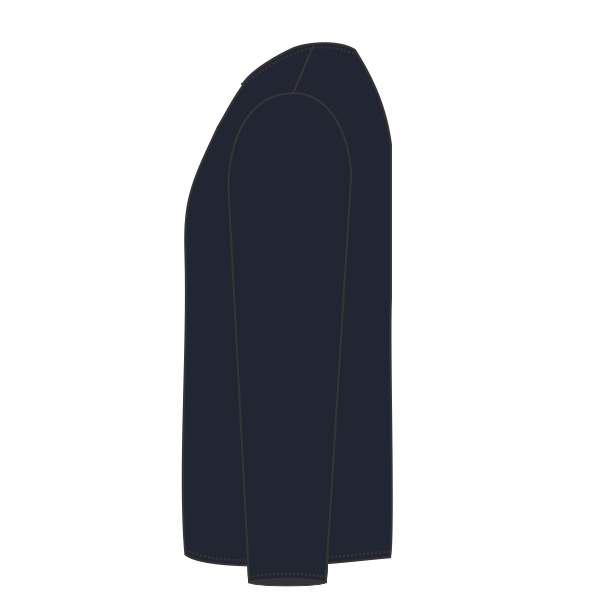Next Level Apparel Unisex Sueded Long Sleeve T-Shirt, Midnight Navy, Left Side view