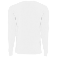 Next Level Apparel Unisex Sueded Long Sleeve T-Shirt, White, Back view