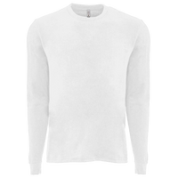 Next Level Apparel Unisex Sueded Long Sleeve T-Shirt, White, Front view