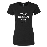 Next Level Apparel Women’s CVC T-Shirt, Black, Front view, Mockup