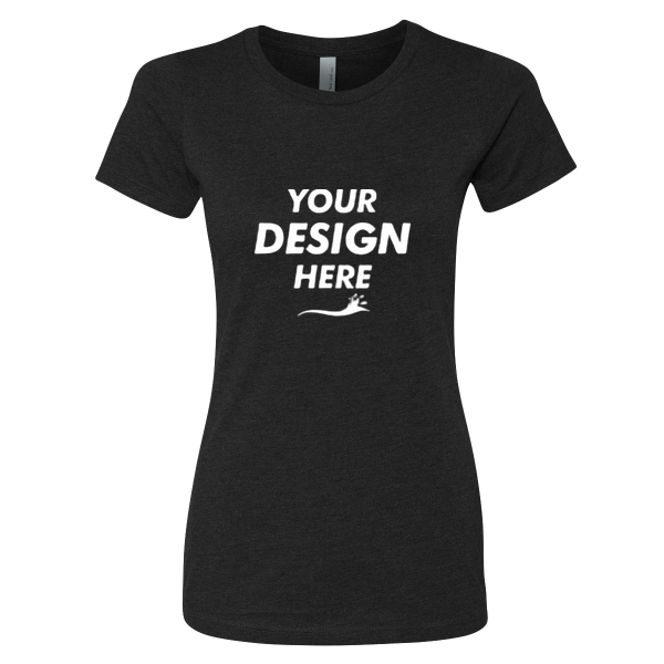 Next Level Apparel Women’s CVC T-Shirt, Black, Front view, Mockup