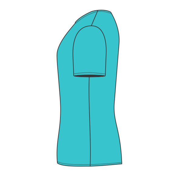 Next Level Apparel Women’s CVC T-Shirt, Bondi Blue, Left Sleeve (Short) view