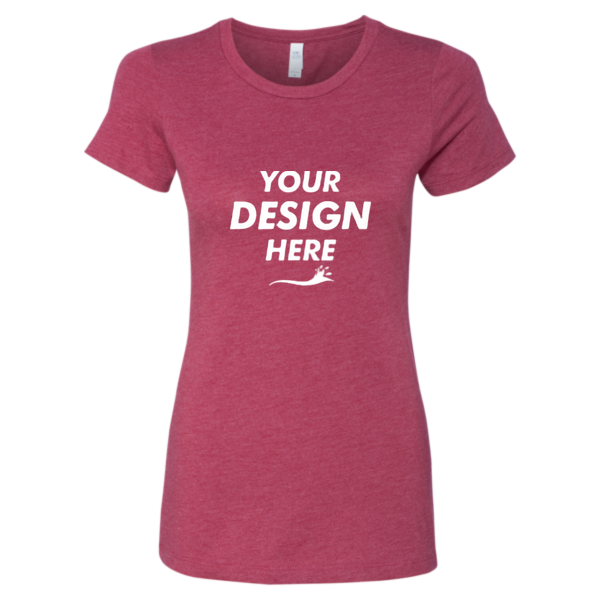 Next Level Apparel Women’s CVC T-Shirt, Cardinal, Front view, Mockup